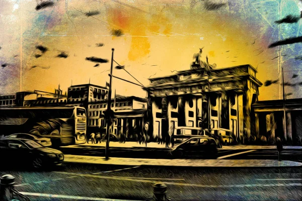 Illustration art vintage Berlin — Photo