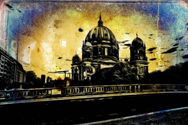 Illustration art vintage Berlin — Photo