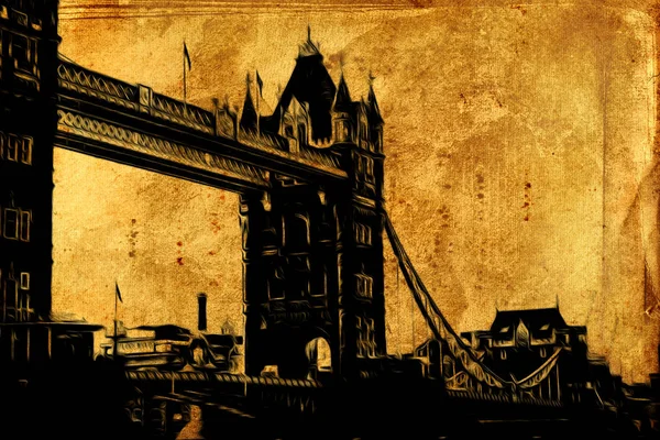 Londra Sanat vintage illüstrasyon