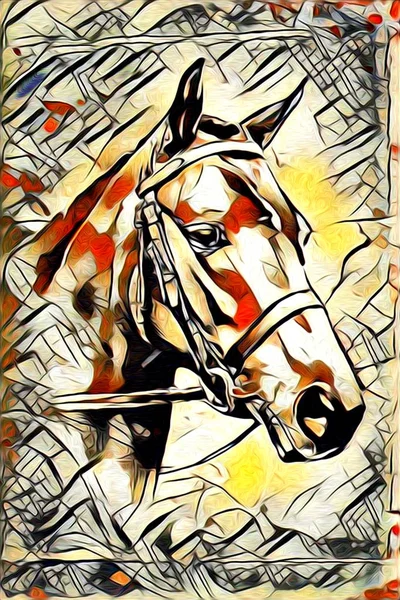 Freehand horse illustration painting