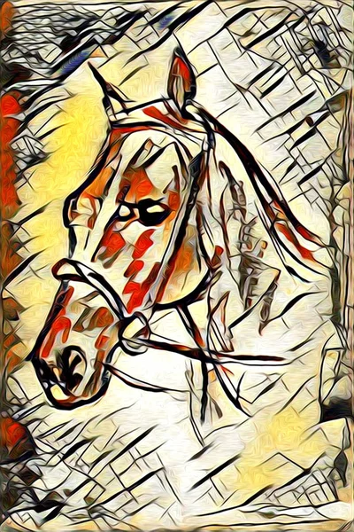FreeHand paard illustratie schilderij — Stockfoto