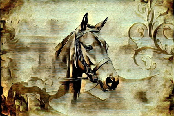 Freehand horse illustration painting — Stock Photo, Image