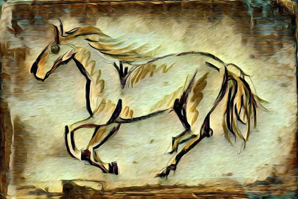 Freehand horse illustration painting — Stock Photo, Image