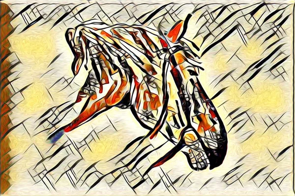 Freihandpferd-Illustrationsmalerei — Stockfoto