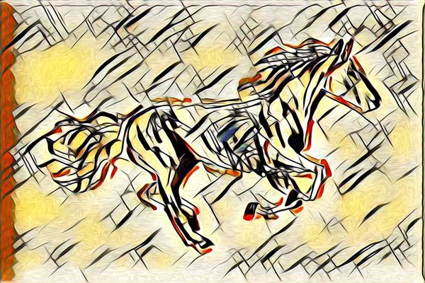 Freehand horse illustration painting — Stock Photo, Image