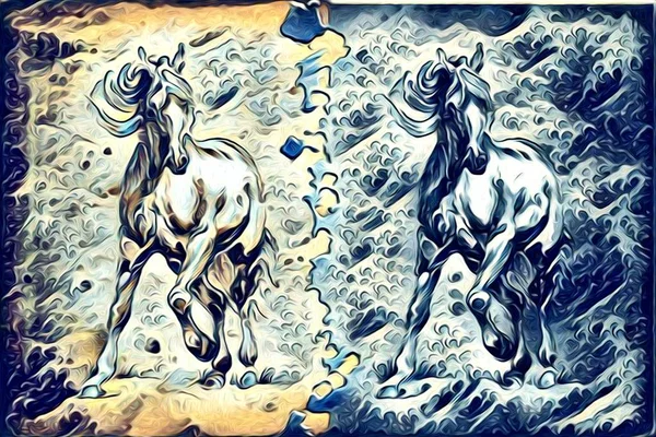 Freehand horse illustration painting — Stock Photo, Image