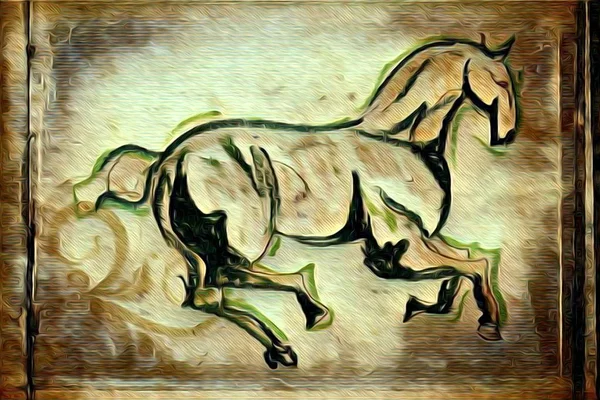 Freehand horse illustration painting