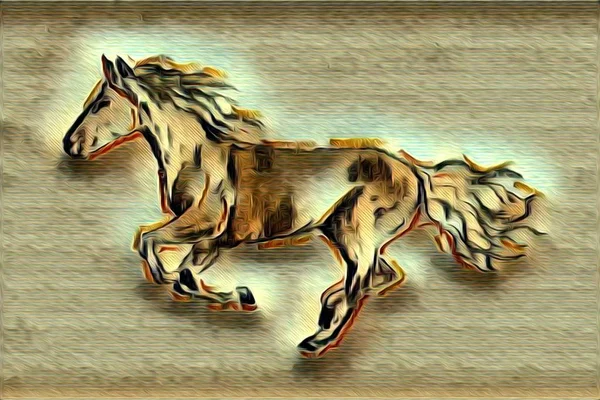 Freehand horse illustration painting — Stock Photo, Image