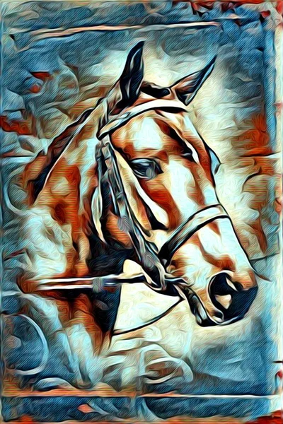 Freehand horse illustration painting — Stock Photo, Image