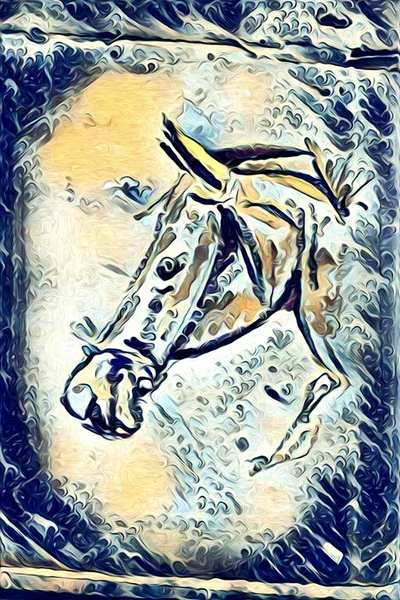 Freehand horse illustration painting — Stock Photo, Image