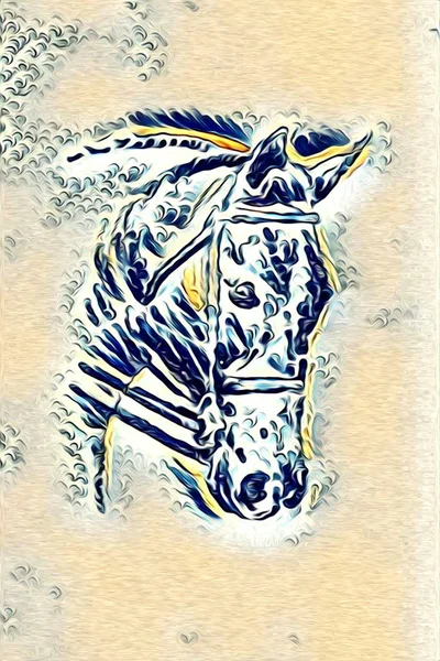 Freehand horse illustration painting — Stock Photo, Image