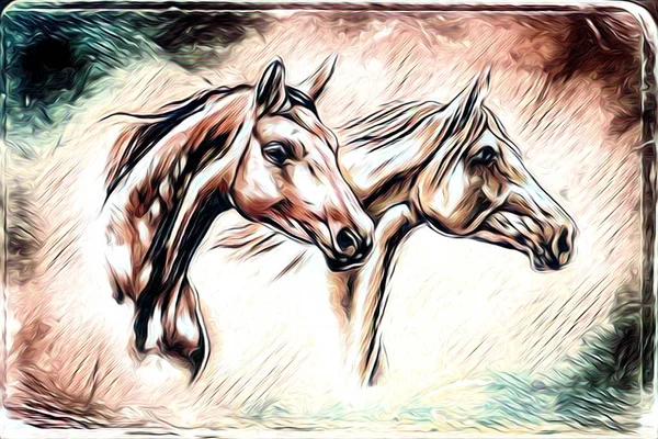 Freehand caballo ilustración pintura —  Fotos de Stock