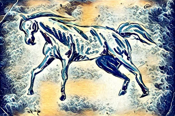 Freehand horse illustration painting — Stock Photo, Image