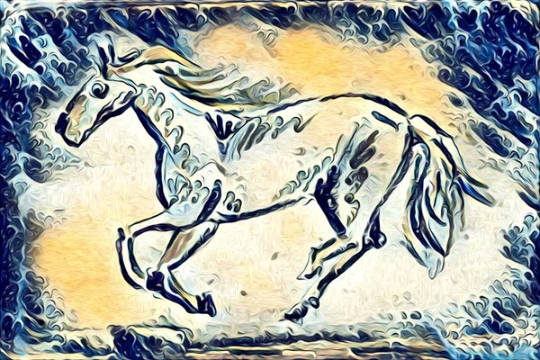 Freehand caballo ilustración pintura — Foto de Stock