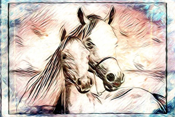 Freehand caballo ilustración pintura —  Fotos de Stock