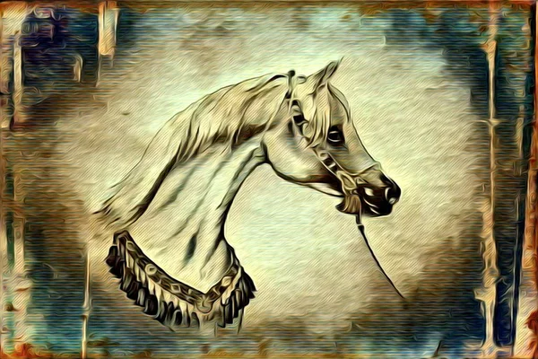 FreeHand paard illustratie schilderij — Stockfoto