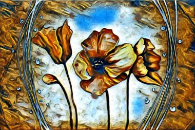 Soyutlama çiçek sanat illüstrasyon