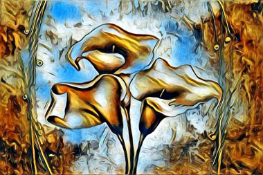 Soyutlama çiçek sanat illüstrasyon