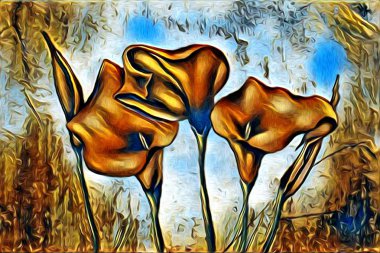 Soyutlama çiçek sanat illüstrasyon