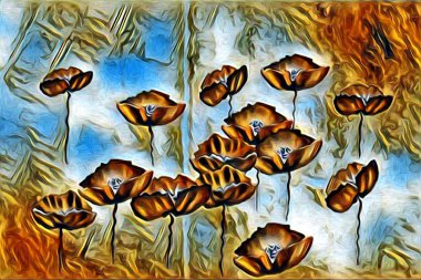 Soyutlama çiçek sanat illüstrasyon