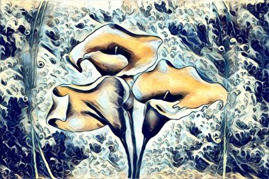 Soyutlama çiçek sanat illüstrasyon