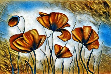 Soyutlama çiçek sanat illüstrasyon