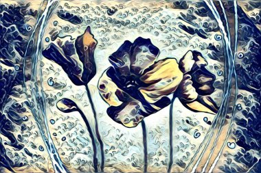 Soyutlama çiçek sanat illüstrasyon