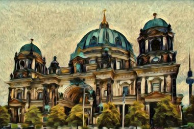 Berlin art vintage illustration