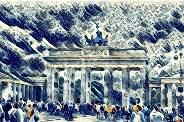 Berlin art vintage illustration — Φωτογραφία Αρχείου