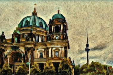 Berlin art vintage illustration