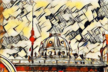 Berlin art vintage illustration