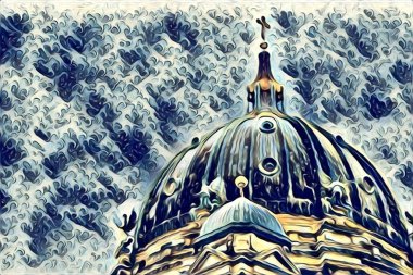 Berlin art vintage illustration