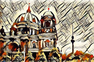 Berlin art vintage illustration