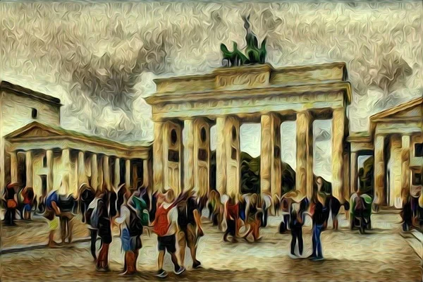 Berlim arte ilustração do vintage — Fotografia de Stock