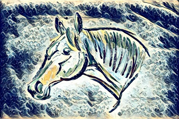 Malarstwo ilustracja koń odręczne — Zdjęcie stockowe
