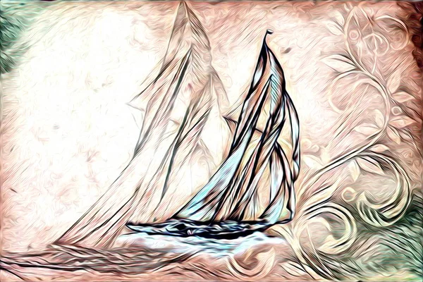 바다 또는 바다 미술 그림에 발송 — 스톡 사진