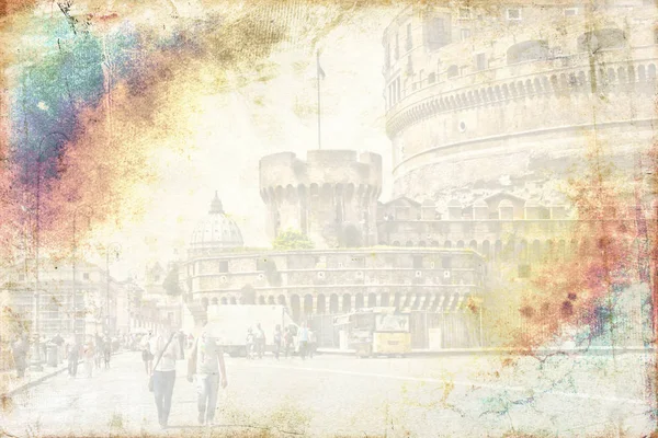 Rome Italy sztuka ilustracji tekstury — Zdjęcie stockowe