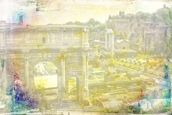 Rome Italië kunst illustratie textuur — Stockfoto