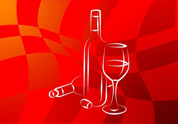 Wine art illustration on a creative background — Stock Photo, Image