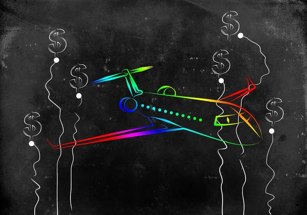 Иконка бизнес-джета на творческом фоне — стоковое фото