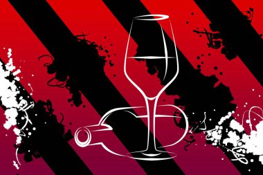 Yaratıcı bir arka plan üzerinde şarap sanat illüstrasyon