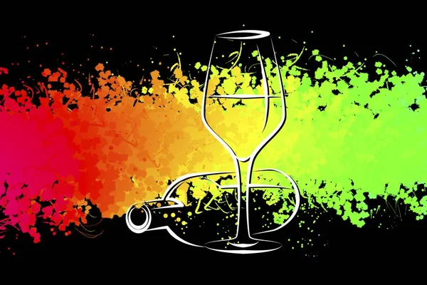 Wine art illustration on a creative background