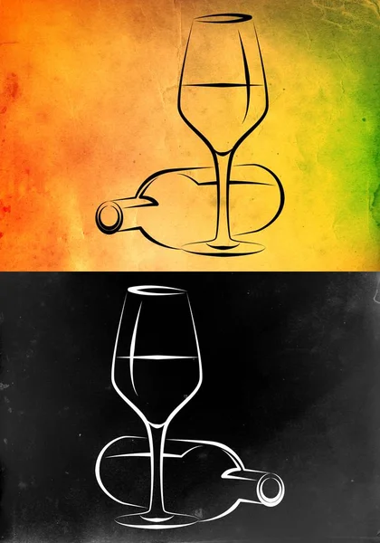 Wino ilustracja na tle creative — Zdjęcie stockowe