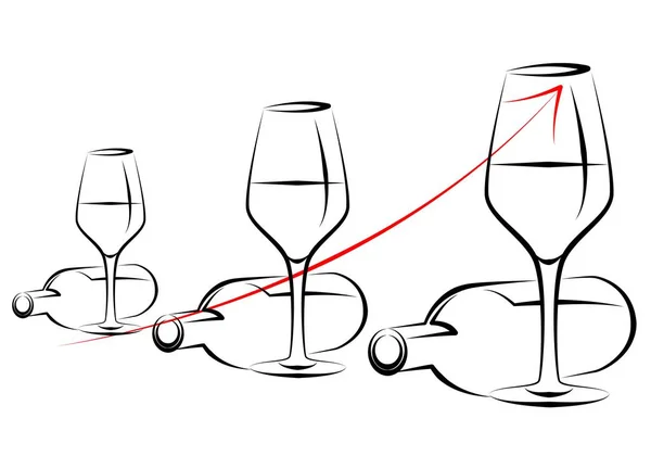 Weinkunst-Illustration auf kreativem Hintergrund — Stockfoto