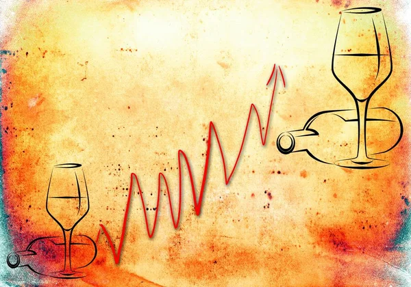 Ilustración del arte del vino en un fondo creativo —  Fotos de Stock