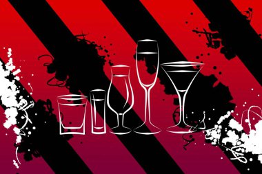 Yaratıcı bir arka plan üzerinde alkol çeşitleri