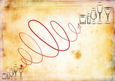 Yaratıcı bir arka plan üzerinde alkol çeşitleri