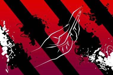 İş telefon el simgesi yaratıcı bir arka plan üzerinde