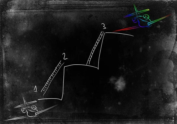 Yaratıcı bir arka plan iş jet simgesini — Stok fotoğraf