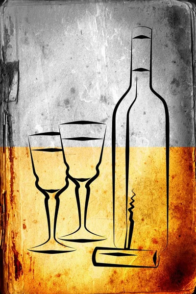 Wino ilustracja na tle creative — Zdjęcie stockowe